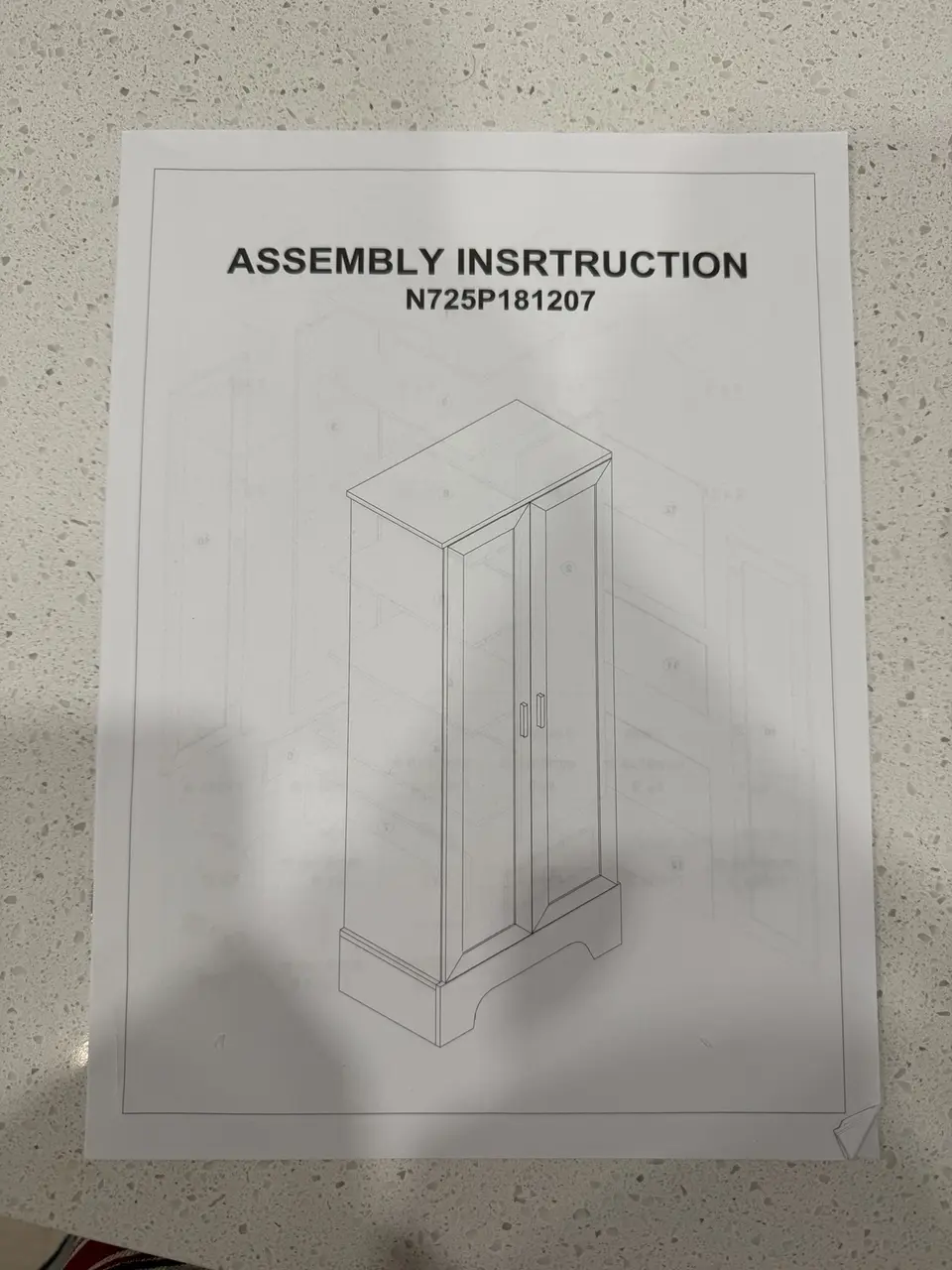 Assembly instructions for the bathroom cabinet assembled during the project